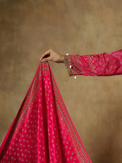 Ruhani Natural Crepe Printed 3-Piece Set