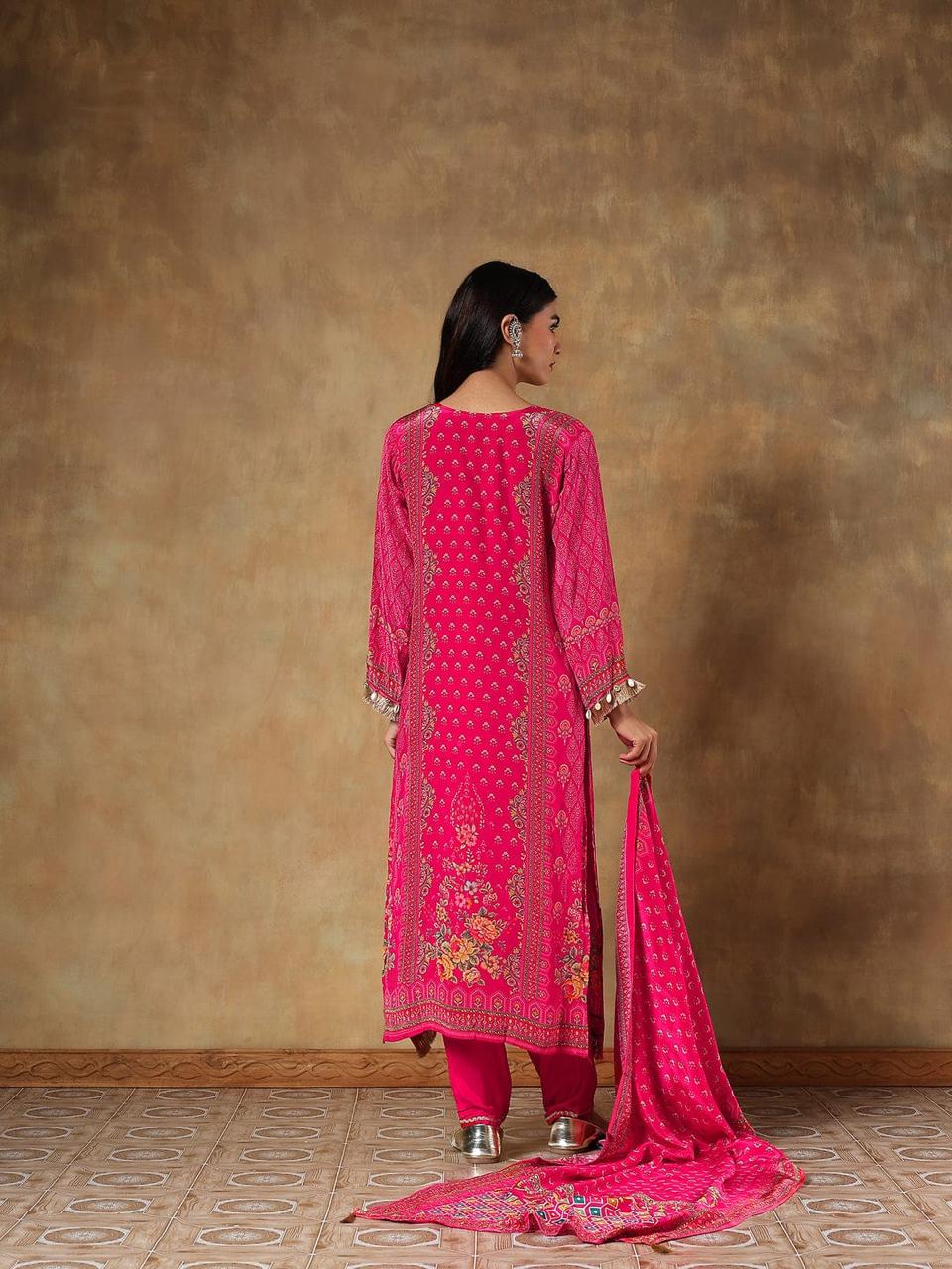 Ruhani Natural Crepe Printed 3-Piece Set