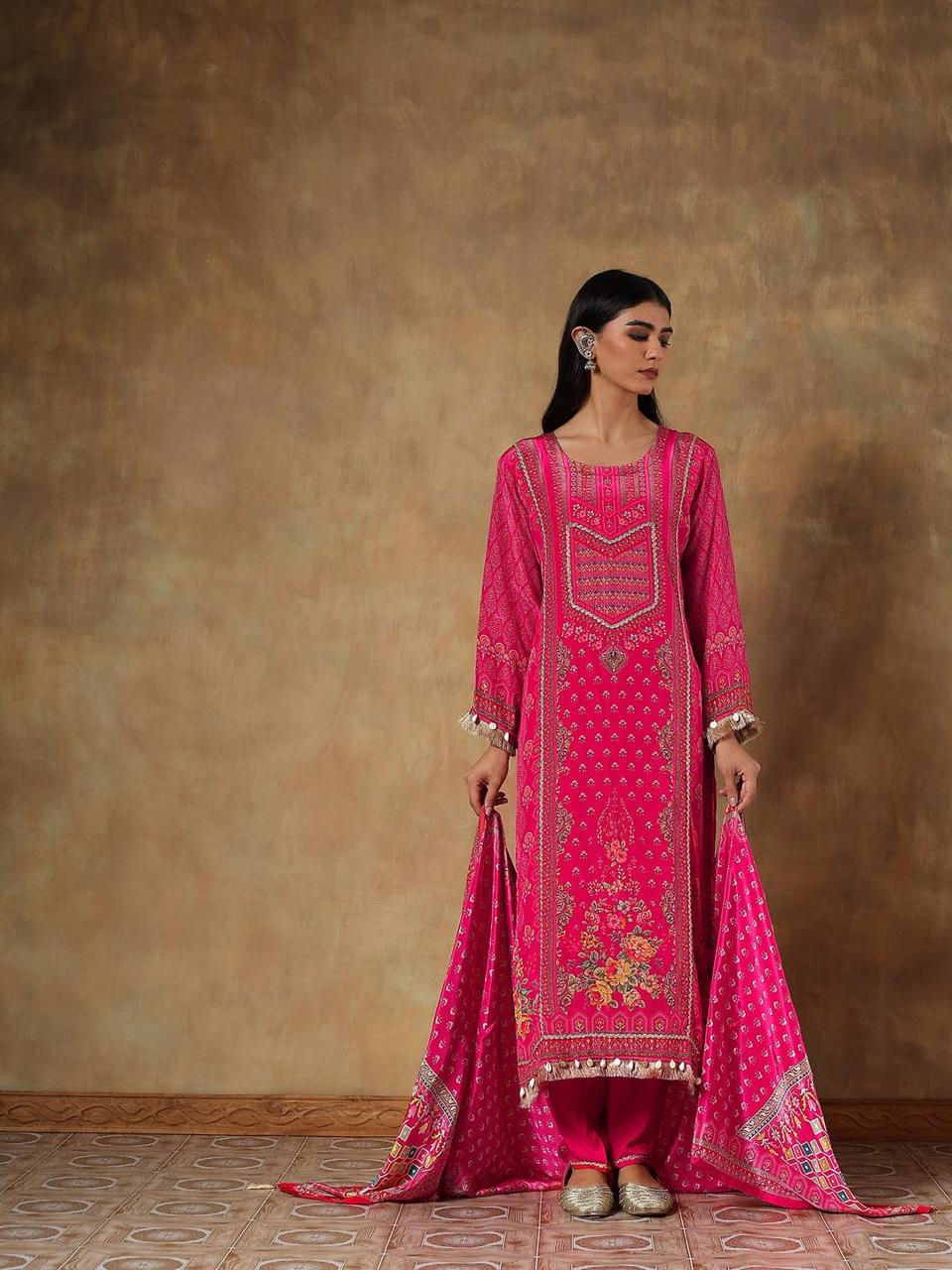 Ruhani Natural Crepe Printed 3-Piece Set