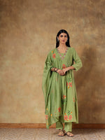 Vanya Mul Chanderi Hand-Embroidered 3-Piece Set