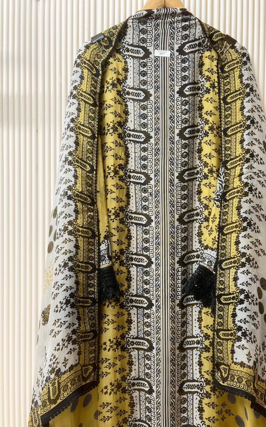 Black yellow Semi stitched pakistani unstitched suit