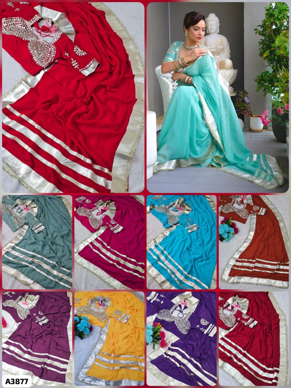 Hand Charkhi Gotta Patti Work with Fully Stitched Blouse
