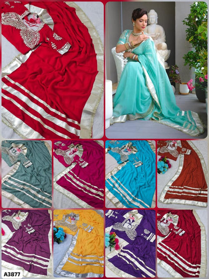 Hand Charkhi Gotta Patti Work with Fully Stitched Blouse
