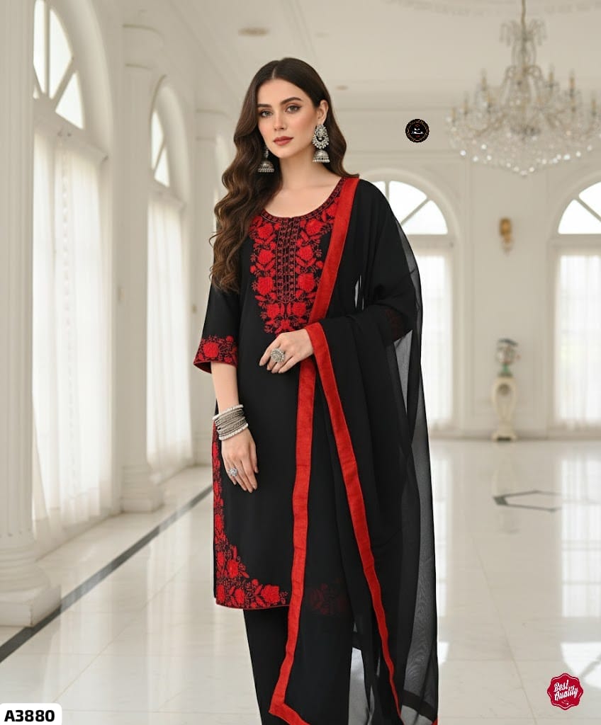 Black Red Suit Set