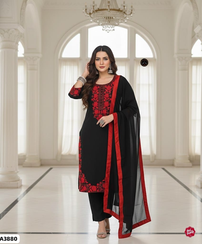 Black Red Suit Set