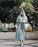 Blue Beige Georgette Suit Set