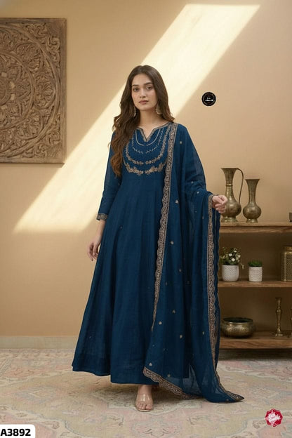 Anarkali Silk Sequence Work Suit Set