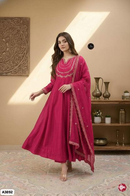Anarkali Silk Sequence Work Suit Set