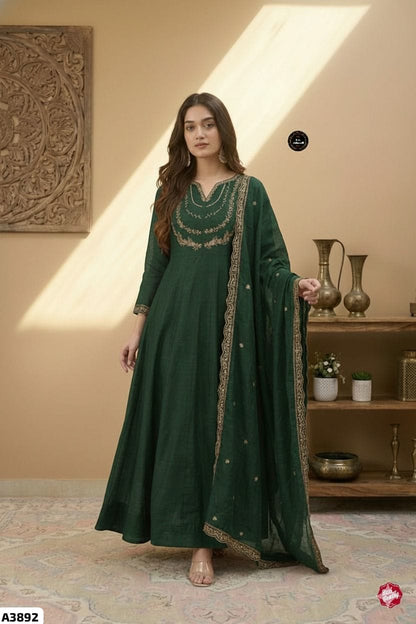 Anarkali Silk Sequence Work Suit Set