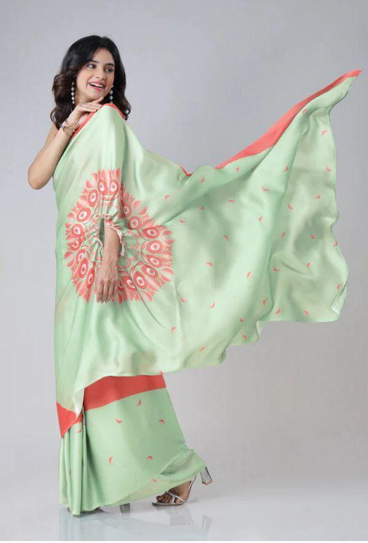 Freehend  Designer Satin silk saree