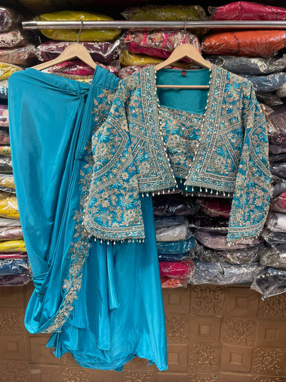Drape Saree with embroidered jacket