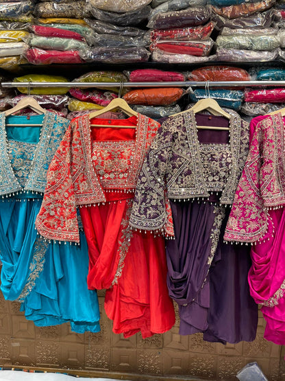 Drape Saree with embroidered jacket