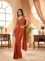 Plain Drape Saree with embroidered blouse