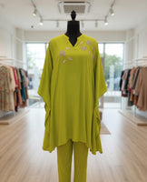 Green Crepe Designer Coord Set