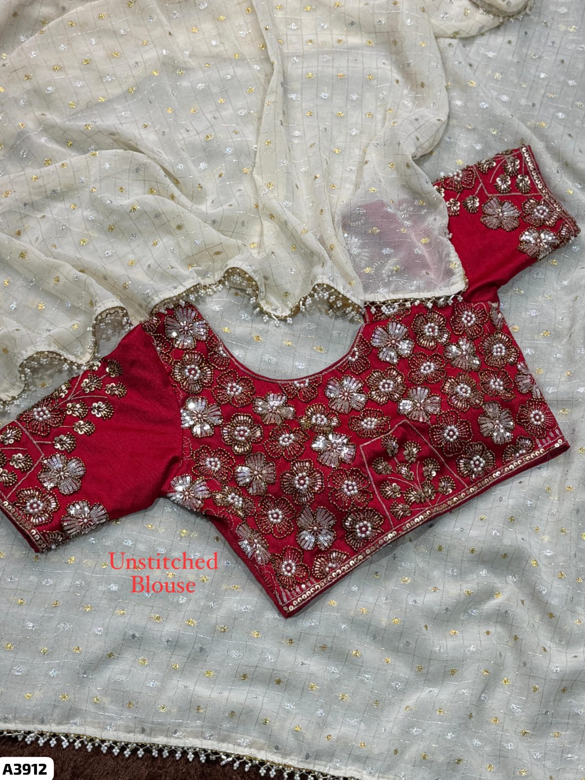 Afsana Geogrette Saree with Silk Blouse