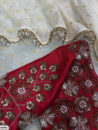 Afsana Geogrette Saree with Silk Blouse
