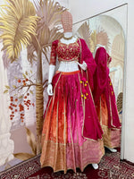 Full flared embroidered lehenga