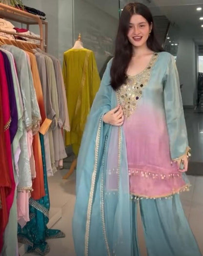 3-piece Plazzo Set with Dupatta