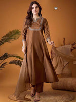 Brown Silk Suit