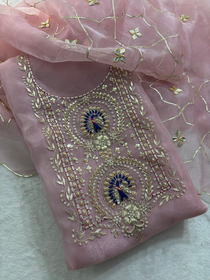 Organza Peacock unstitched set