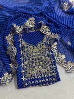 Georgette unstitched suit set with beautiful zardogi