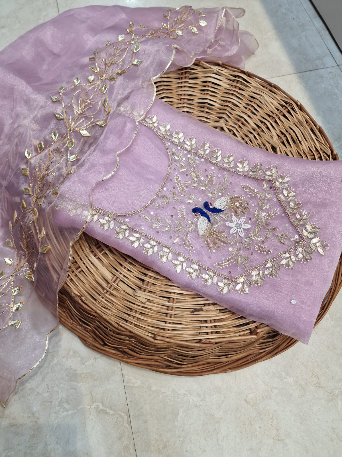 Pink Beige Green Peacock