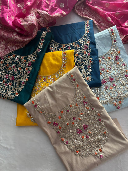 Chanderi Silk with handwork