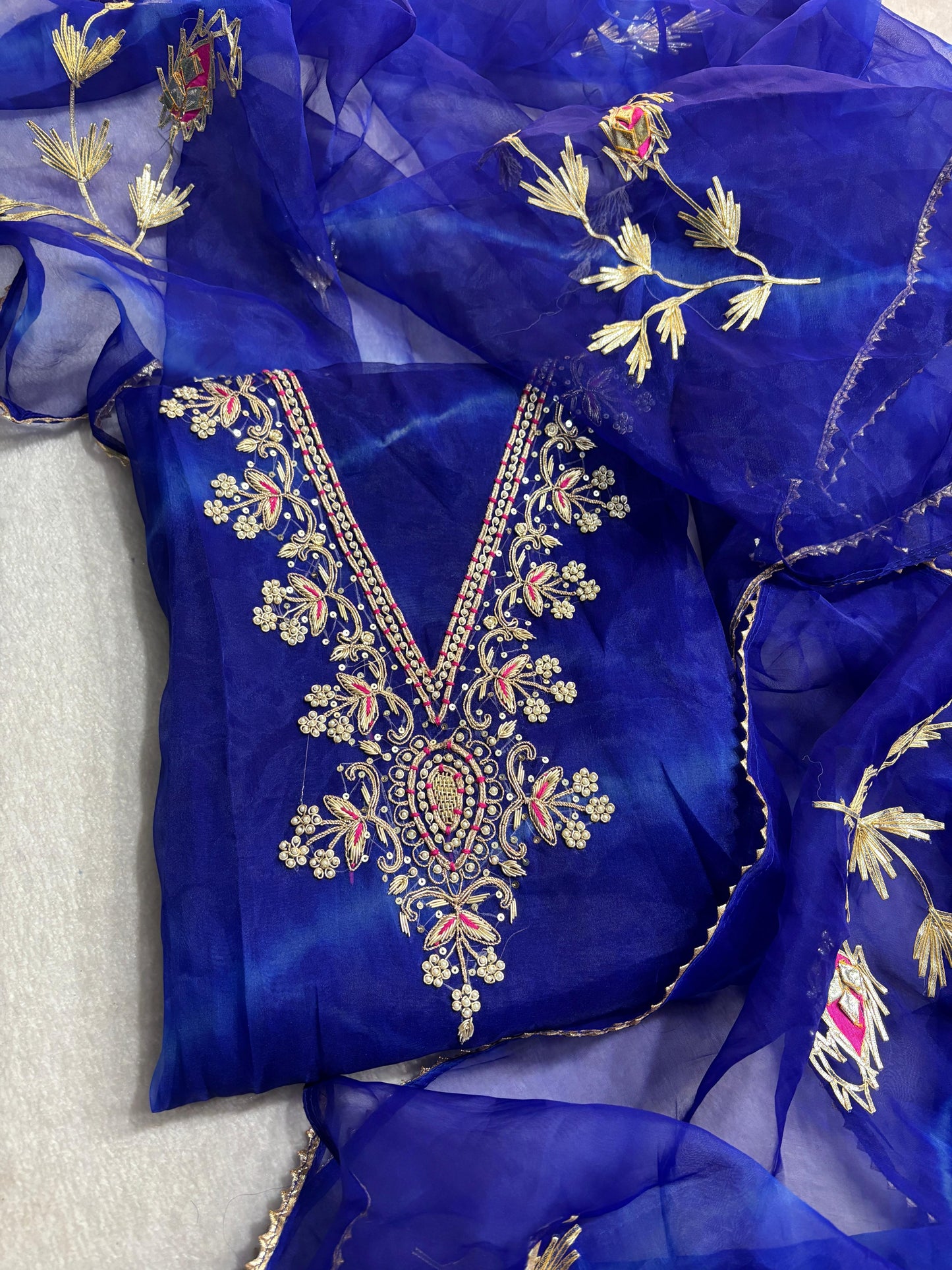 Royal Blue Viscose organza