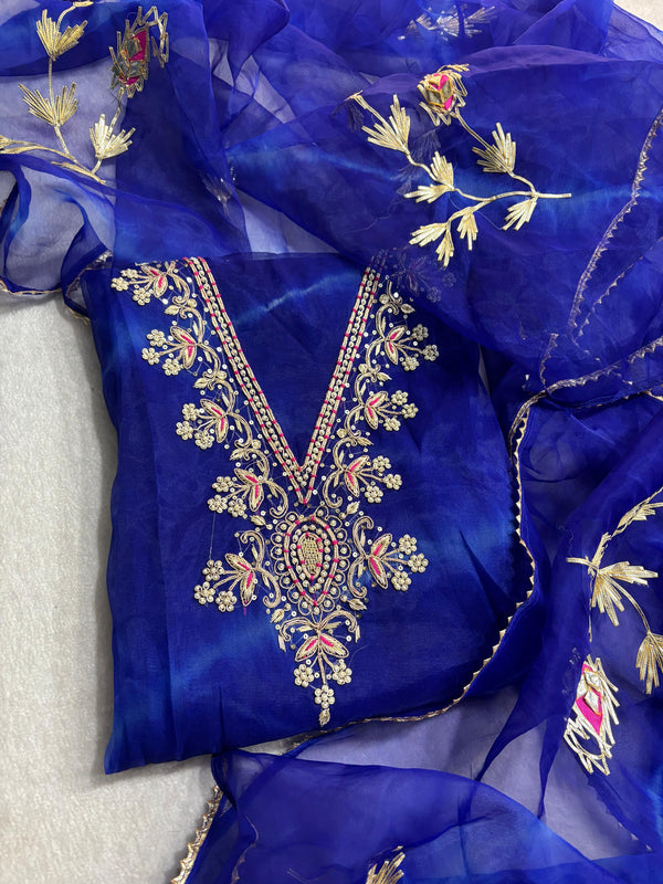 Royal Blue Viscose organza