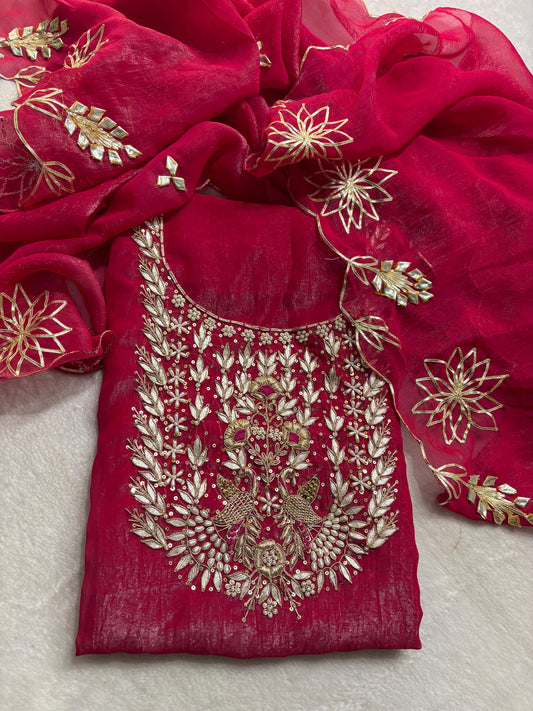 Viscose Crush Tissue Unstitched Suit Set