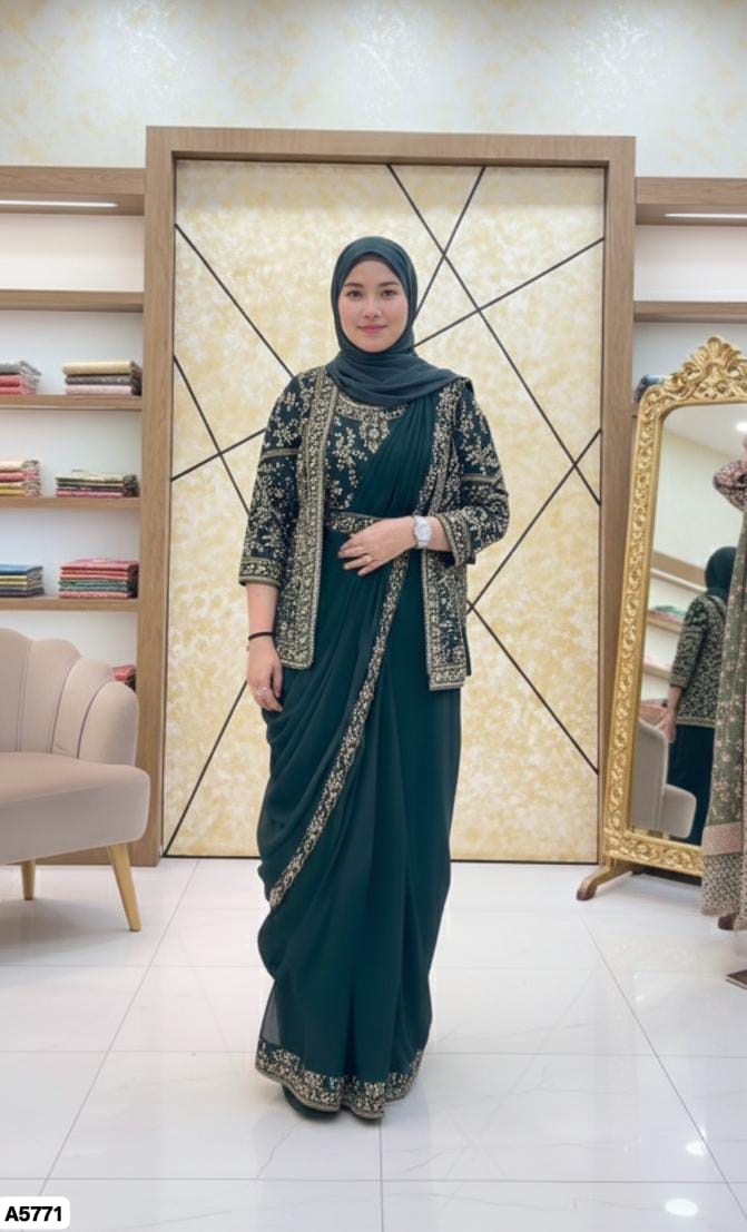 Ready-to-wear Saree with Jacket
