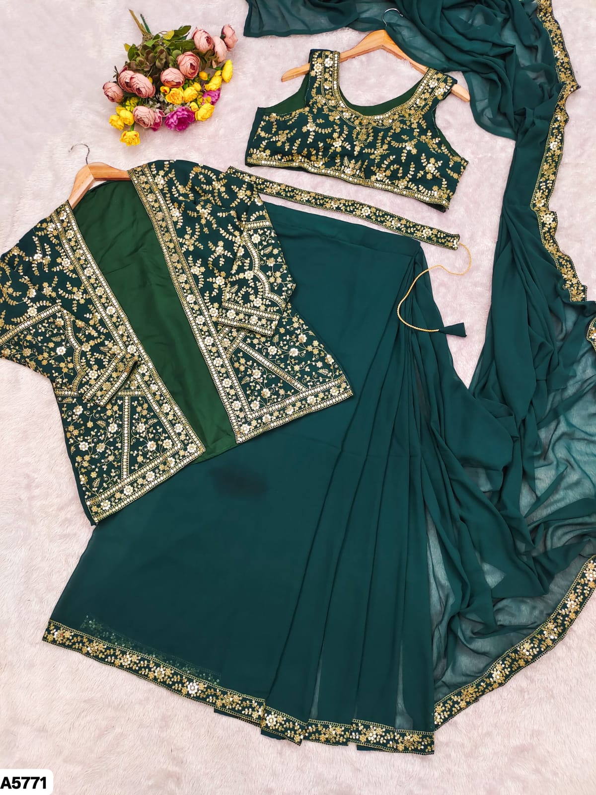 Ready-to-wear Saree with Jacket
