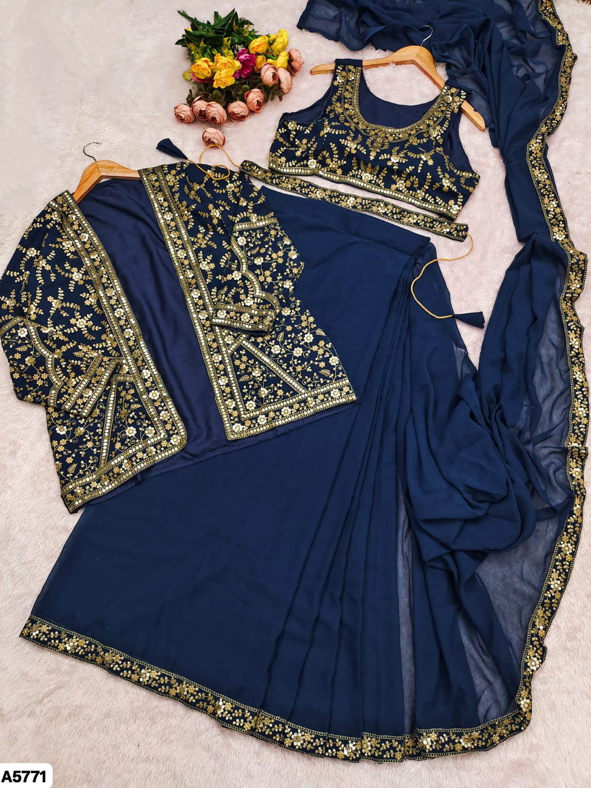 Ready-to-wear Saree with Jacket