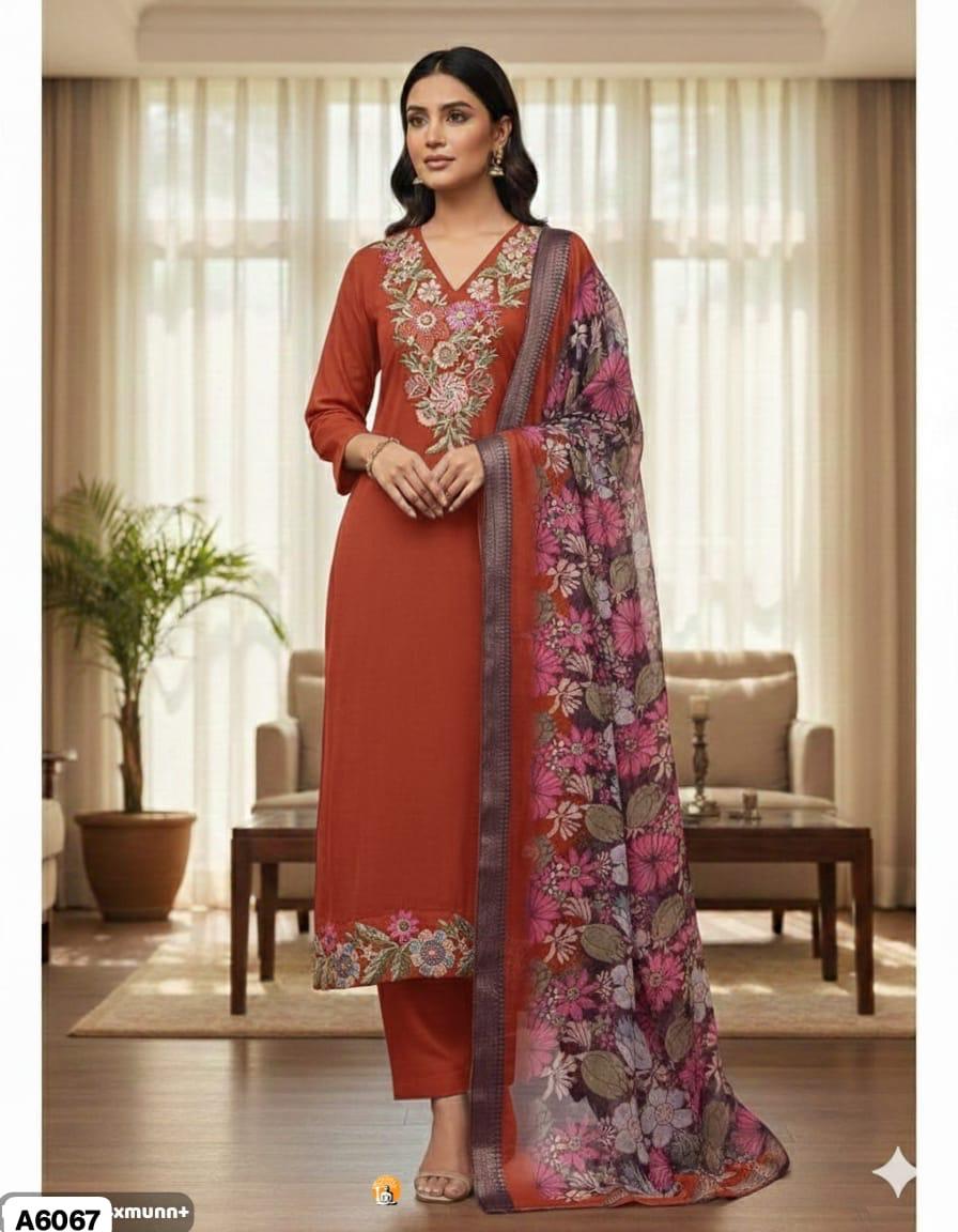 Muslin Suit with hand embroidery