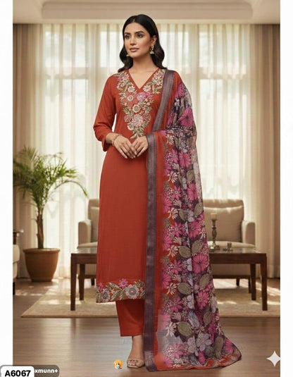 Muslin Suit with hand embroidery