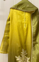 Olive Soft Tissue Shimmer Silk Embroidered Unstitched 3-Piece Set&nbsp;