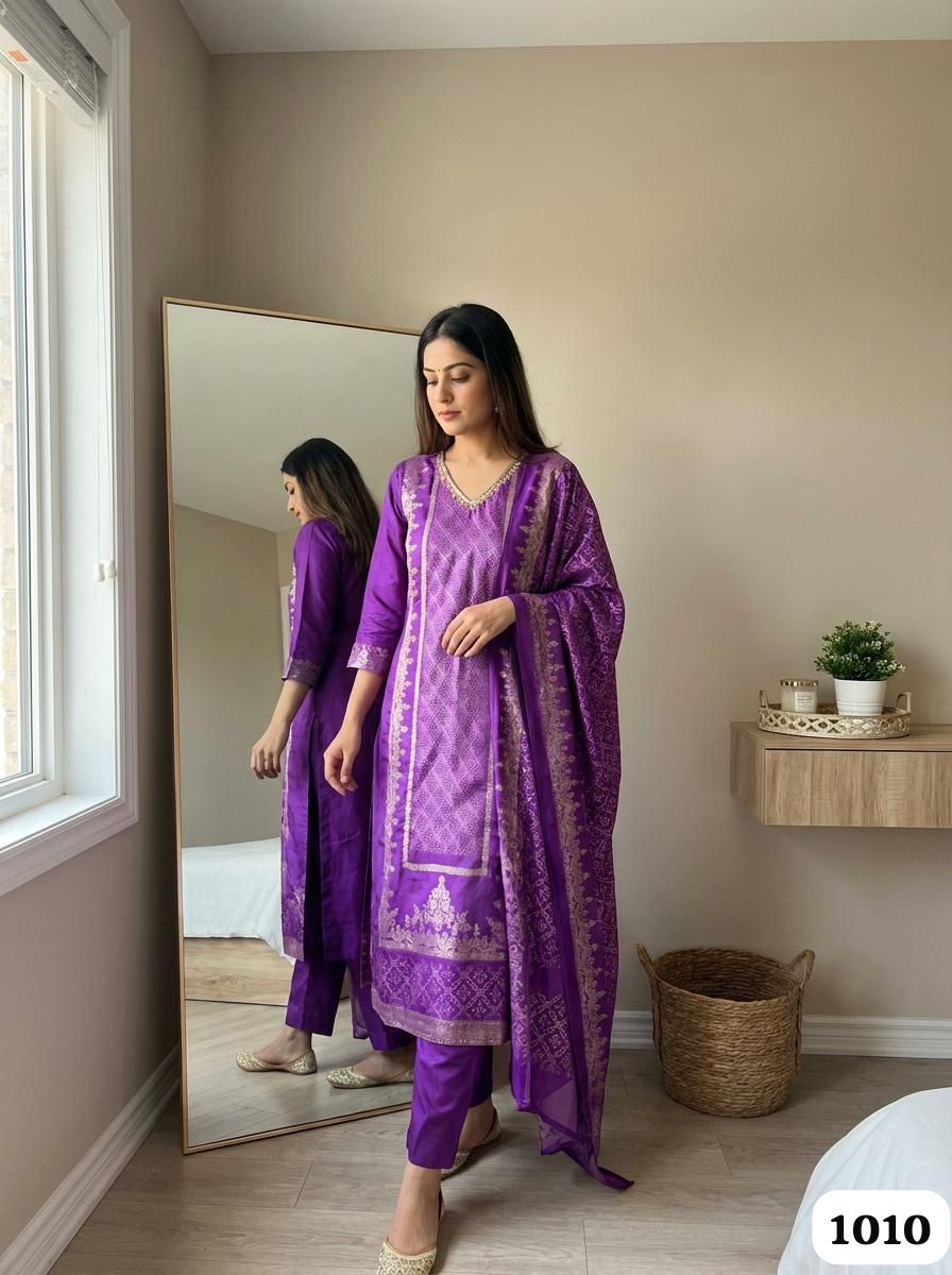 Royal Glow Silk 3-Piece Set