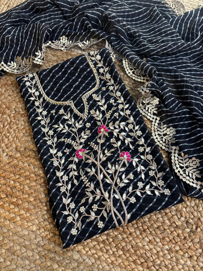 Georgette heavy zardogi handwork unstitched suit set