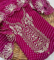 Georgette zardogi handork Unstitched Suit Set