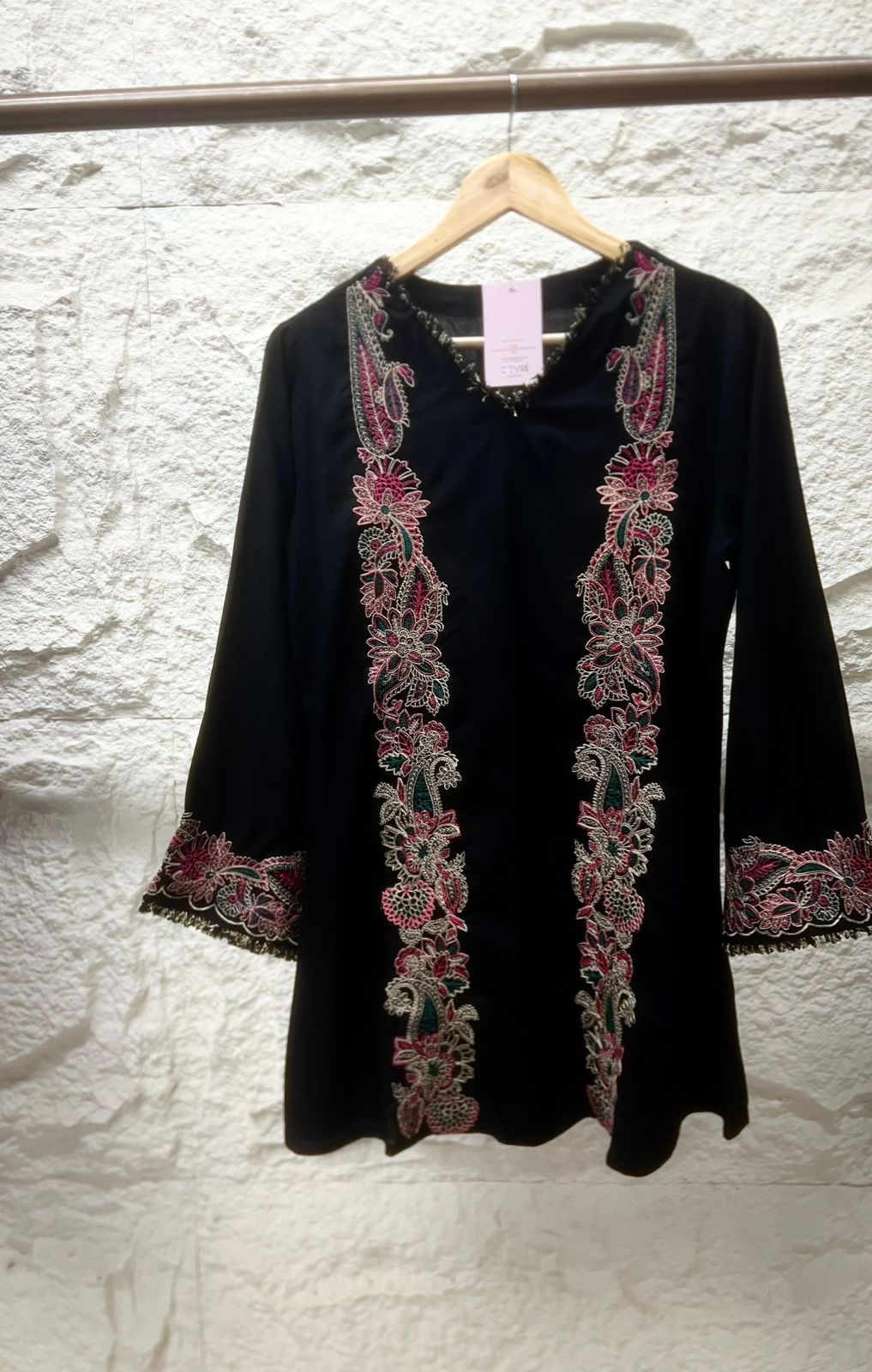 Nayra German Rayon Embroidered Black 2-Piece Set