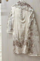 Ivory Tissue Shimmer Silk Embroidered Unstitched 3-Piece Suit
