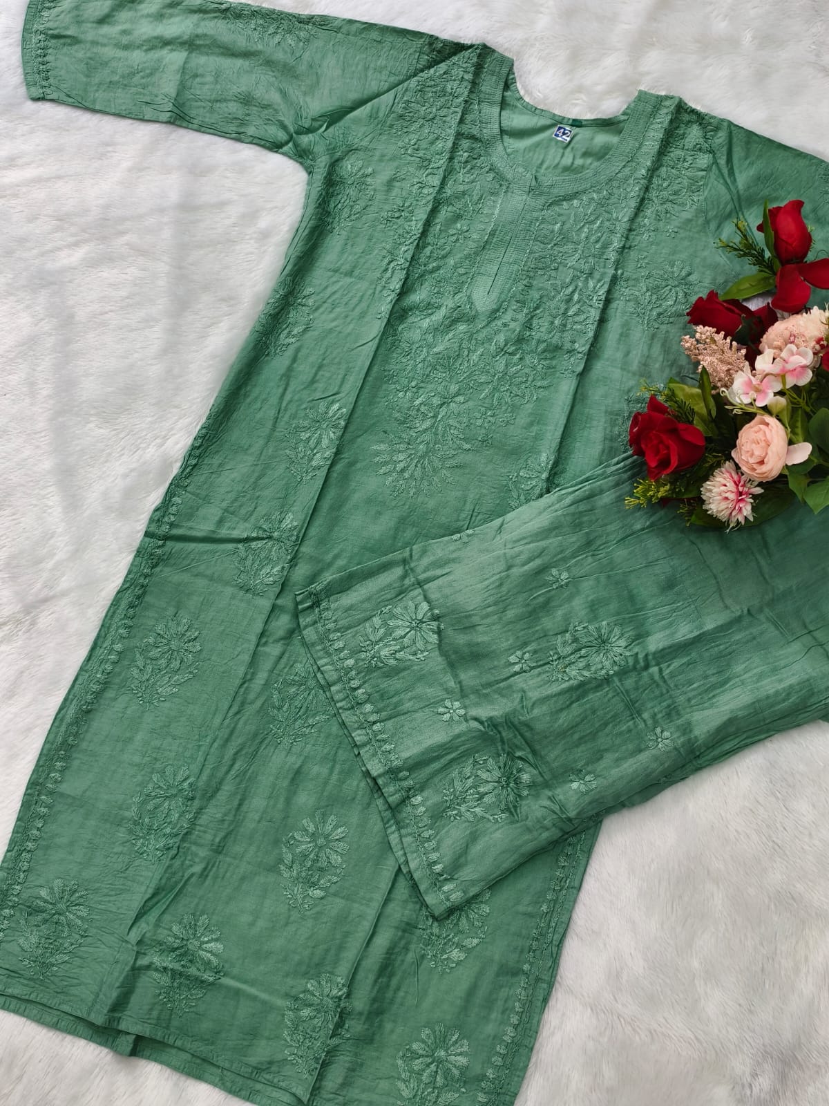 Kurta and Pant Chikankari Set