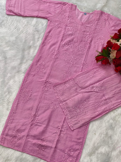 Kurta and Pant Chikankari Set