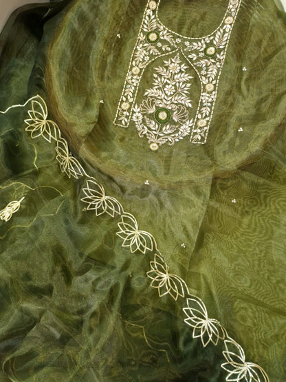 Organza zardogi handwork with gotta patti work dupatta
