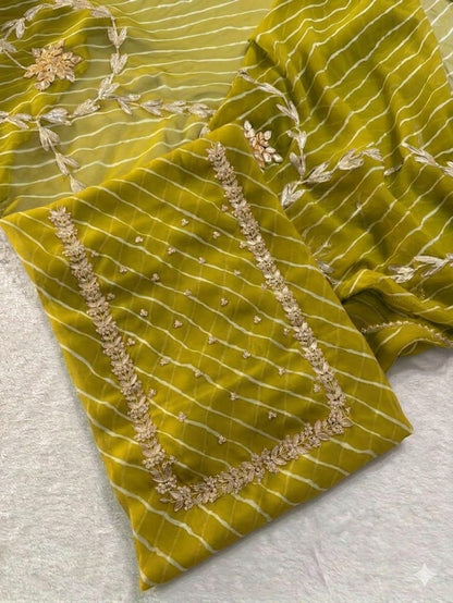 Georgette jardoz work kurti with Georgette kacha patti work duppata
