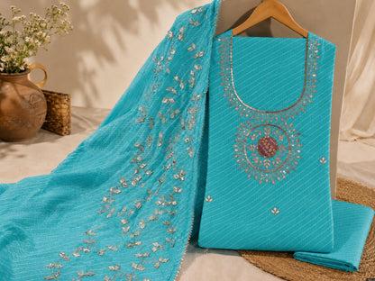 Kota doriya heavy gotta work kurta with kota doriya heavy gotta work duppata