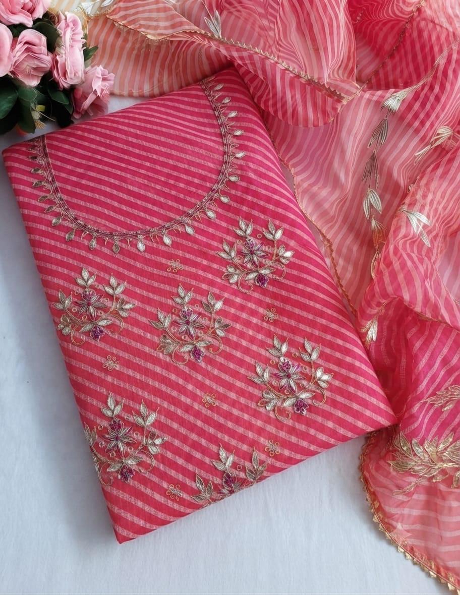 Kota lehariya gotta work kurti with kota lehariya kacha patti work duppata