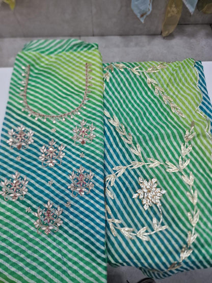 Kota lehariya gotta work kurti with kota lehariya kacha patti work duppata
