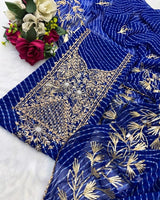 Georgette heavy jardoz work kurta Georgette heavy gotta work duppata