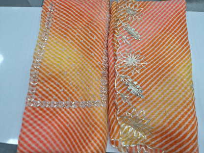 Kota lehariya gotta work kurti with kota lehariya kacha patti work duppata